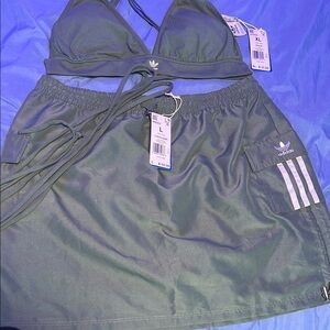 Adidas Olive Bikini and Skirt Set